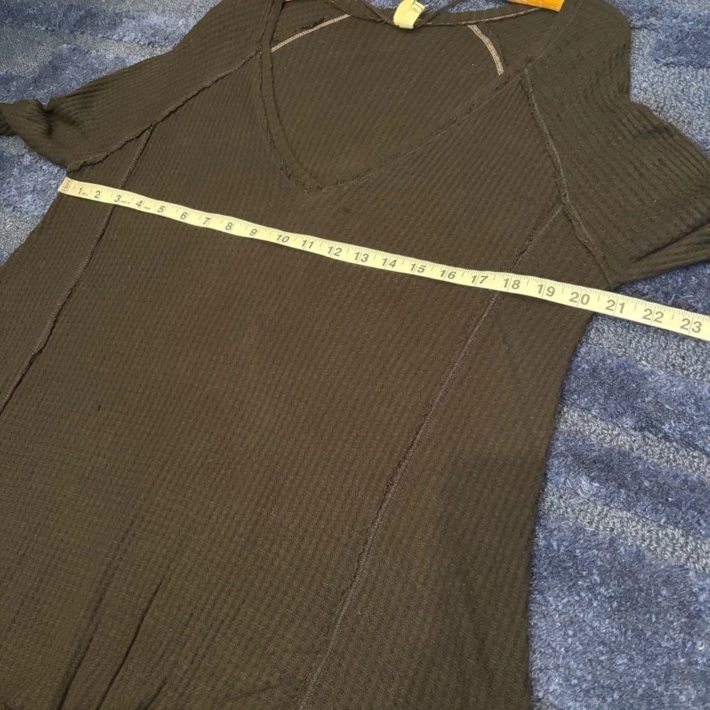 We The Free People small Catalina Thermal Top Oversized Boho Black - Picture 10 of 12